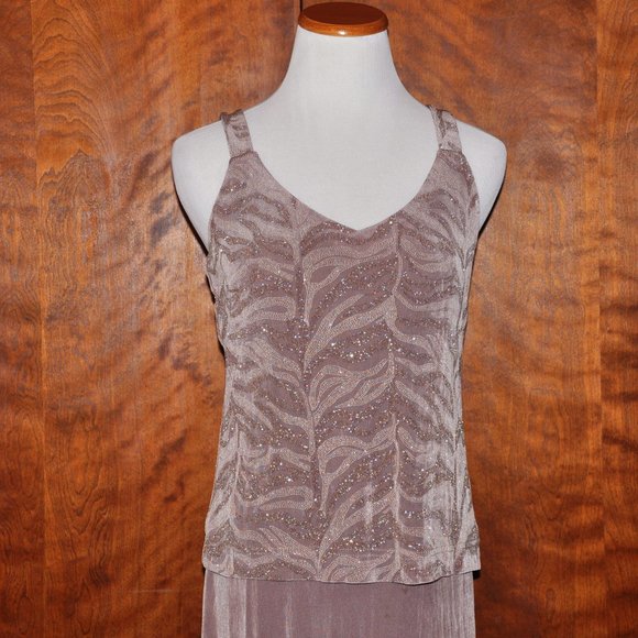 Vintage Jessica Howard Fawn Beaded Mother of the Bride Gown & Jacket Size 6 - Picture 3 of 9